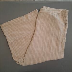 Zac & Rachel Linen Blend Boho Summercore Beach Crop Lightweight Pants Size Large